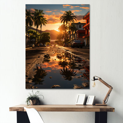 Puerto Rico Two Flamboyant Landscape in Recycled Paper Framed Art II order